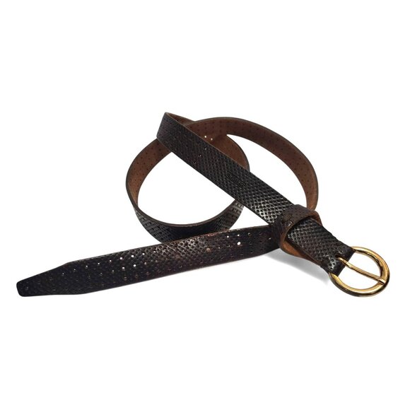 CLOSED Black Perforated Genuine Leather Belt - Picture 9 of 9